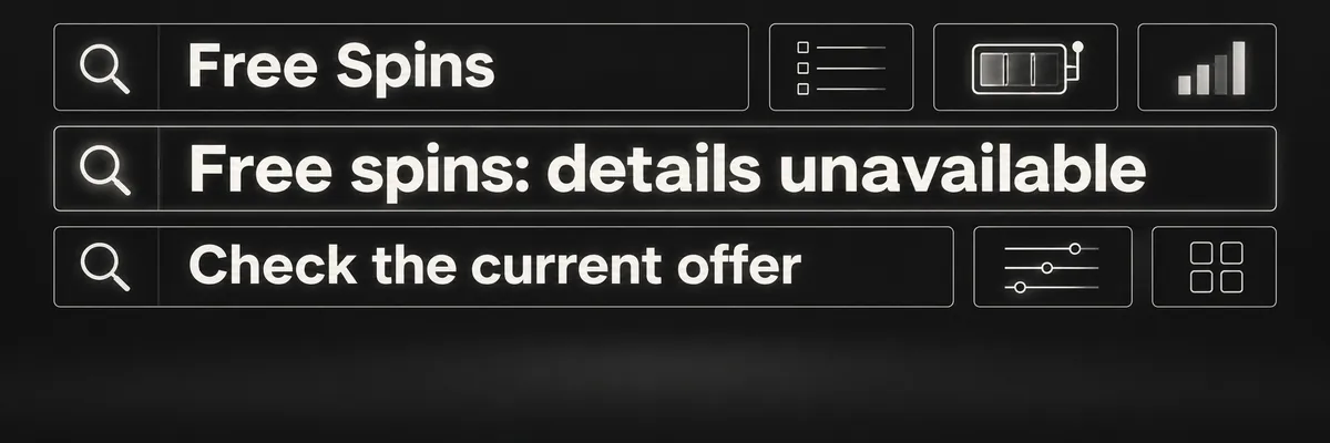 Dark charcoal and off-white Mafia banner featuring a grid of simple search-topic panels with free spins messaging