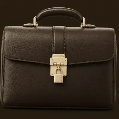 Locked leather briefcase — Mafia 77777